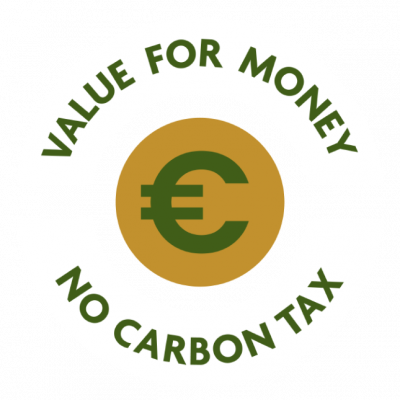 WillowWarm Value for Money No Carbon Tax circular badge